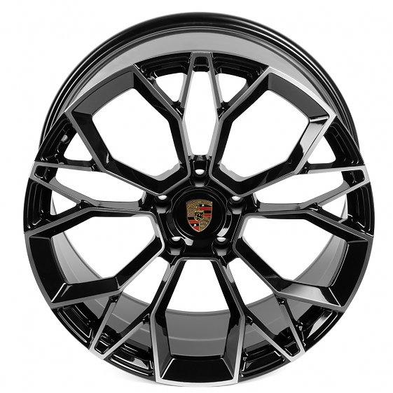 Кованые диски 71496 CMST FG565X 21 J9.5 ET46 5x130 71.6 чёрный + полированные спицы: Фото 4