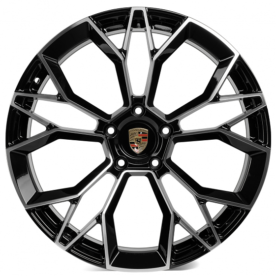 Кованые диски 71496 CMST FG565X 21 J9.5 ET46 5x130 71.6 чёрный + полированные спицы: Фото 1