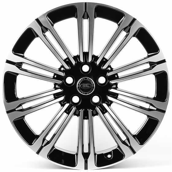Литые диски 82372 Land Rover IV941 21 J9.5 ET45 5x120 72.6 чёрный глянцевый + полированные спицы: Фото 1