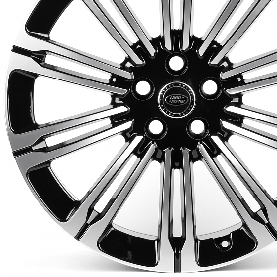 Литые диски 82372 Land Rover IV941 21 J9.5 ET45 5x120 72.6 чёрный глянцевый + полированные спицы: Фото 2