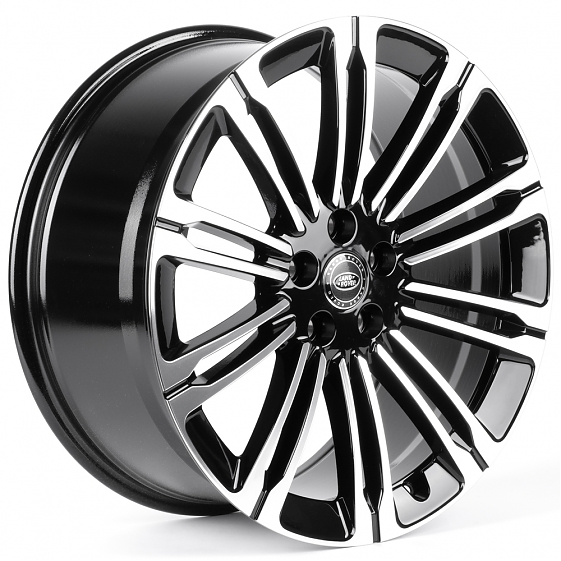 Литые диски 82372 Land Rover IV941 21 J9.5 ET45 5x120 72.6 чёрный глянцевый + полированные спицы: Фото 4
