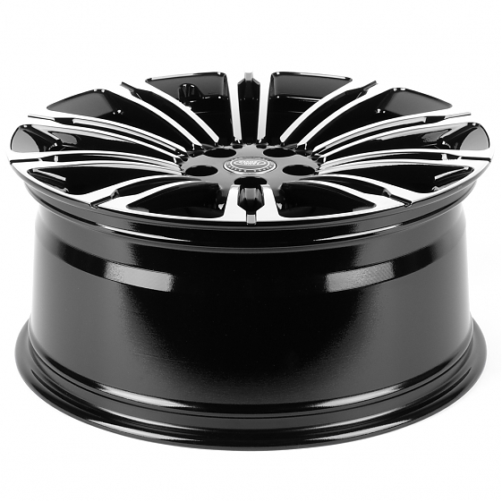 Литые диски 82372 Land Rover IV941 21 J9.5 ET45 5x120 72.6 чёрный глянцевый + полированные спицы: Фото 7