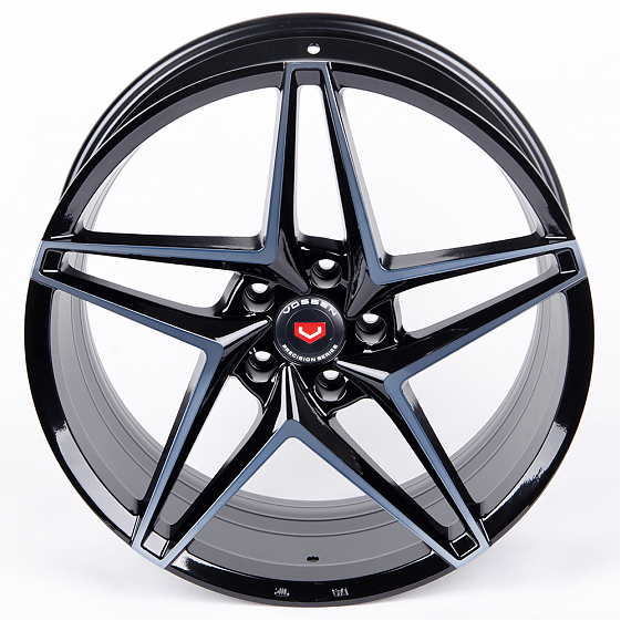 Литые диски 80816 Vossen BX01-FG454 19 J8.5 ET35 5x114.3 73.1 чёрный глянцевый + полированные спицы: Фото 2