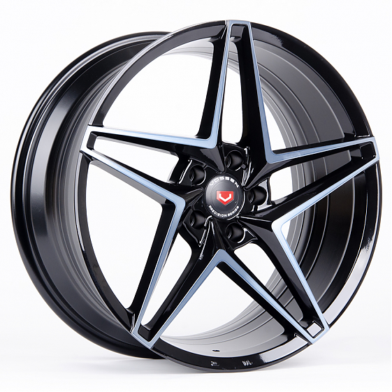 Литые диски 80816 Vossen BX01-FG454 19 J8.5 ET35 5x114.3 73.1 чёрный глянцевый + полированные спицы: Фото 3