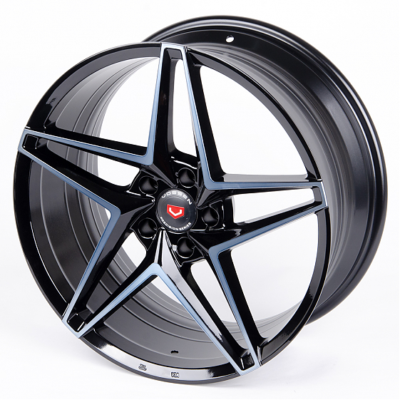 Литые диски 80816 Vossen BX01-FG454 19 J8.5 ET35 5x114.3 73.1 чёрный глянцевый + полированные спицы: Фото 5