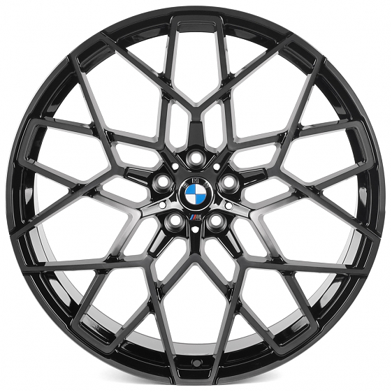 Кованые диски H241225ZR SKILL SL813-SV484 22 J10.5 ET43 5x112 66.6 чёрный глянцевый + полированные с: Фото 1
