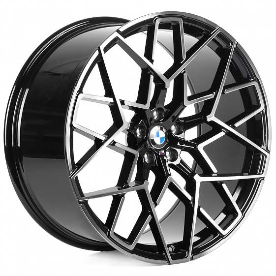 Кованые диски H241225ZR SKILL SL813-SV484 22 J10.5 ET43 5x112 66.6 чёрный глянцевый + полированные с: Фото 4