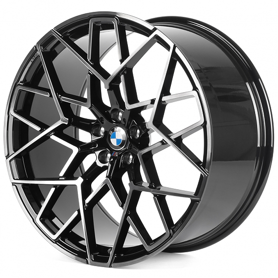 Кованые диски H241225ZR SKILL SL813-SV484 22 J10.5 ET43 5x112 66.6 чёрный глянцевый + полированные с: Фото 5