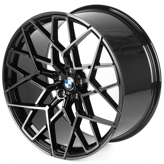 Кованые диски H241225ZR SKILL SL813-SV484 22 J10.5 ET43 5x112 66.6 чёрный глянцевый + полированные с: Фото 6