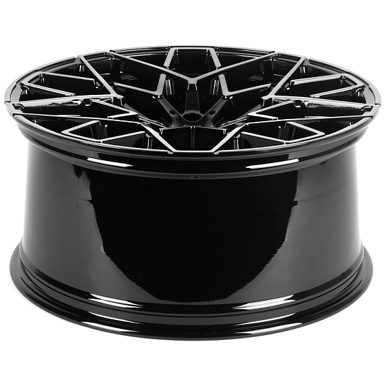 Кованые диски H241225ZR SKILL SL813-SV484 22 J10.5 ET43 5x112 66.6 чёрный глянцевый + полированные с: Фото 7