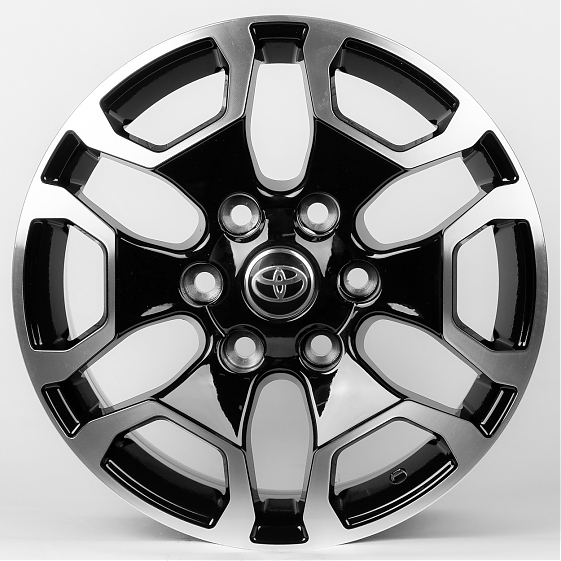 Литые диски 80291 Toyota ZT717-DS182 17 J7.5 ET25 6x139.7 106.1 чёрный + полированные спицы: Фото 1