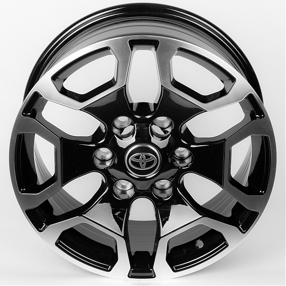 Литые диски 80291 Toyota ZT717-DS182 17 J7.5 ET25 6x139.7 106.1 чёрный + полированные спицы: Фото 2