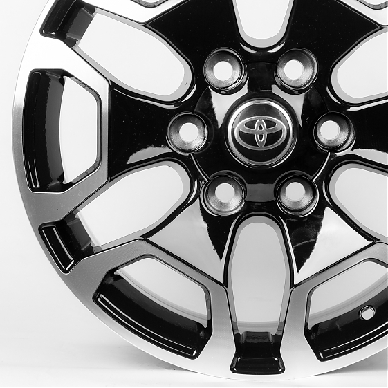 Литые диски 80291 Toyota ZT717-DS182 17 J7.5 ET25 6x139.7 106.1 чёрный + полированные спицы: Фото 3