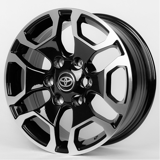 Литые диски 80291 Toyota ZT717-DS182 17 J7.5 ET25 6x139.7 106.1 чёрный + полированные спицы: Фото 4