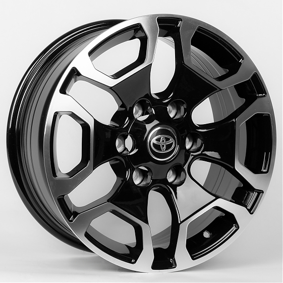 Литые диски 80291 Toyota ZT717-DS182 17 J7.5 ET25 6x139.7 106.1 чёрный + полированные спицы: Фото 6