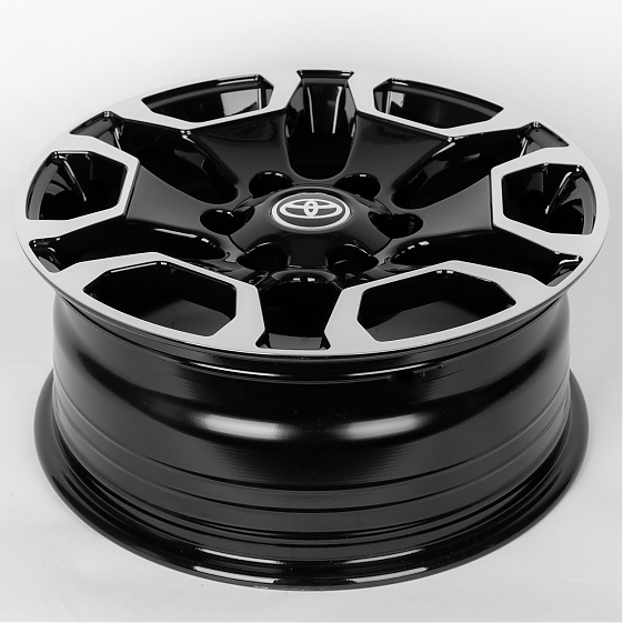 Литые диски 80291 Toyota ZT717-DS182 17 J7.5 ET25 6x139.7 106.1 чёрный + полированные спицы: Фото 7