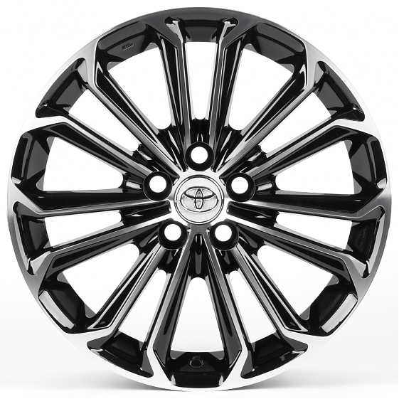 Литые диски 82375 Toyota iV6129X 16 J6.5 ET40 5x100 54.1 чёрный глянцевый + полированные спицы: Фото 1