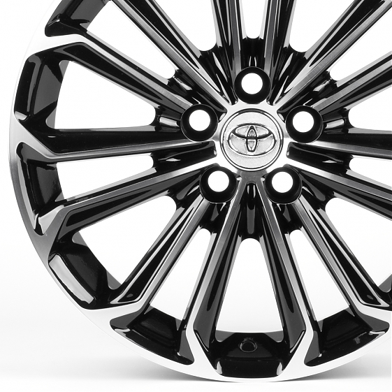 Литые диски 82375 Toyota iV6129X 16 J6.5 ET40 5x100 54.1 чёрный глянцевый + полированные спицы: Фото 2
