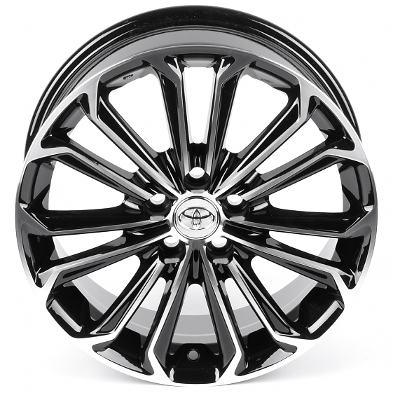 Литые диски 82375 Toyota iV6129X 16 J6.5 ET40 5x100 54.1 чёрный глянцевый + полированные спицы: Фото 3