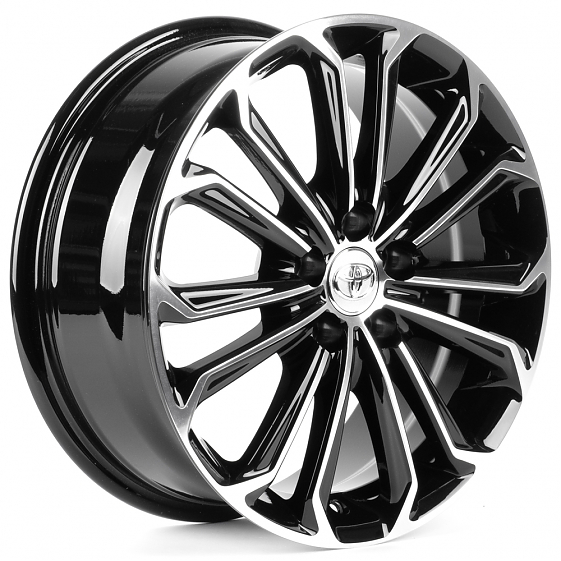 Литые диски 82375 Toyota iV6129X 16 J6.5 ET40 5x100 54.1 чёрный глянцевый + полированные спицы: Фото 4