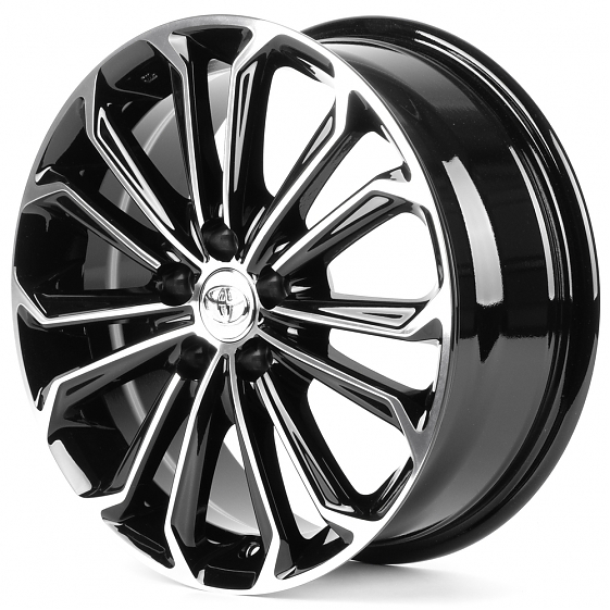 Литые диски 82375 Toyota iV6129X 16 J6.5 ET40 5x100 54.1 чёрный глянцевый + полированные спицы: Фото 5