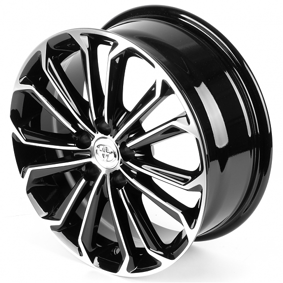 Литые диски 82375 Toyota iV6129X 16 J6.5 ET40 5x100 54.1 чёрный глянцевый + полированные спицы: Фото 6