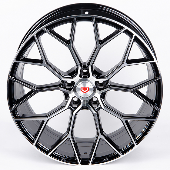 Литые диски 80827 Vossen BY05-SB406 19 J8.5 ET35 5x114.3 73.1 чёрный глянцевый + полированные спицы: Фото 2