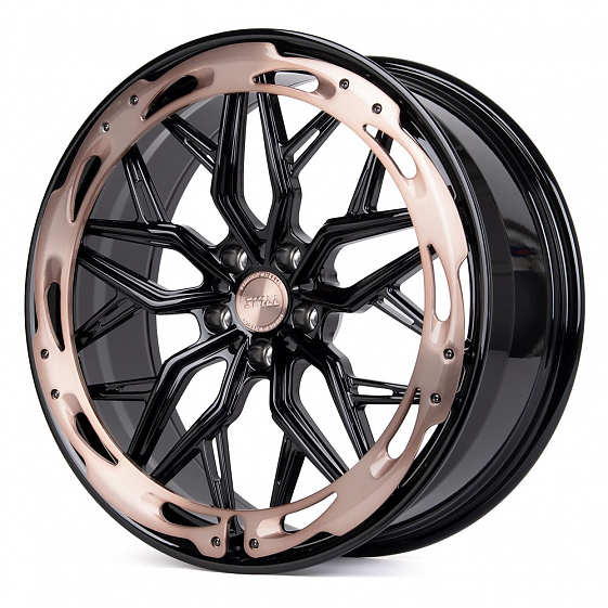 Кованые диски H230727X SKILL SL653-DS225 21 J8.5 ET30 5x114.3 60.1 чёрный глянцевый + декоративное к: Фото 5