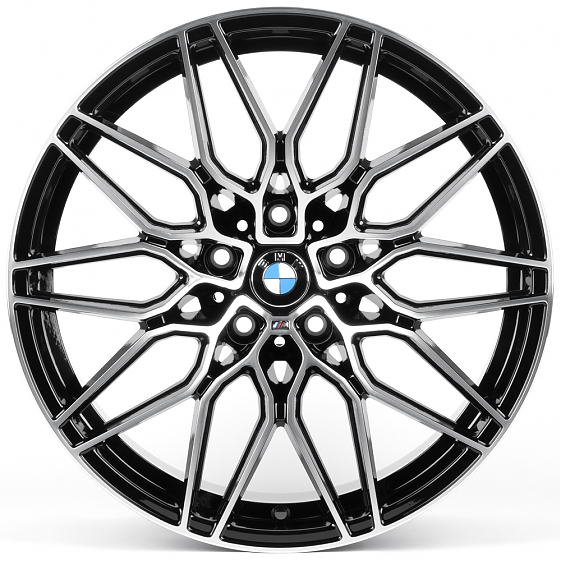 Литые диски 82567 BMW IVF-3242 19 J8.5 ET30 5x120 72.6 чёрный + полированные спицы: Фото 1
