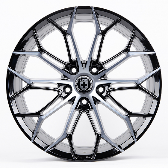 Литые диски 80716 HRE BY02-CS255 19 J8.5 ET35 5x108 73.1 чёрный глянцевый + полированные спицы: Фото 1