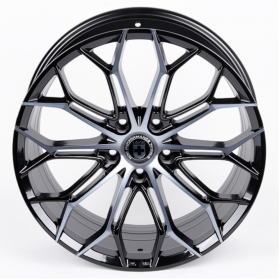 Литые диски 80716 HRE BY02-CS255 19 J8.5 ET35 5x108 73.1 чёрный глянцевый + полированные спицы: Фото 2