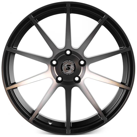 Кованые диски H250917U SKILL SV994-SK335 20 J10 ET-20 5x127 71.5 чёрный матовый + полированные спицы: Фото 1