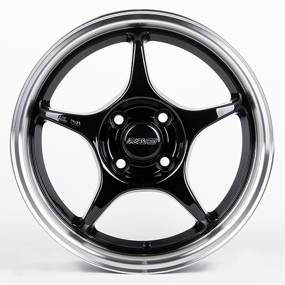 Литые диски 80741 Rays 1996-DS163 15 J7 ET30 4x100 73.1 чёрный глянцевый + полированный обод: Фото 1