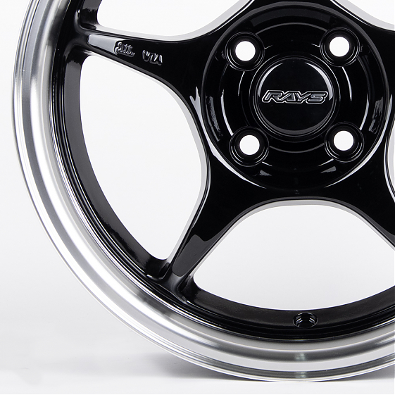 Литые диски 80741 Rays 1996-DS163 15 J7 ET30 4x100 73.1 чёрный глянцевый + полированный обод: Фото 2