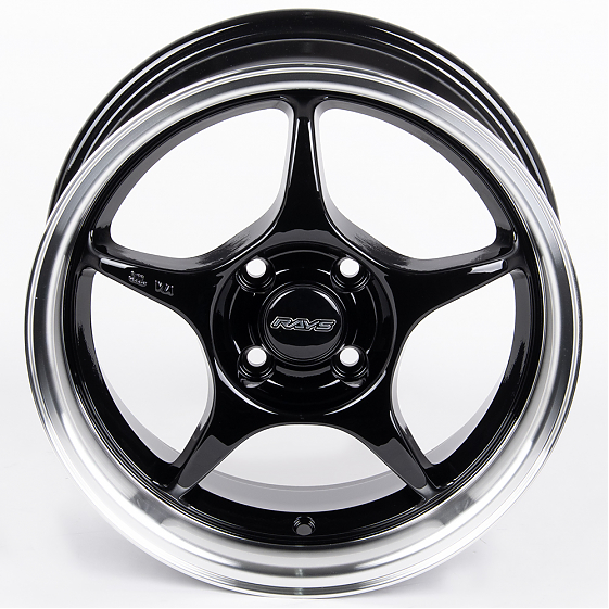 Литые диски 80741 Rays 1996-DS163 15 J7 ET30 4x100 73.1 чёрный глянцевый + полированный обод: Фото 3