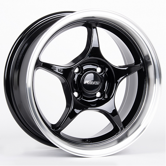 Литые диски 80741 Rays 1996-DS163 15 J7 ET30 4x100 73.1 чёрный глянцевый + полированный обод: Фото 4