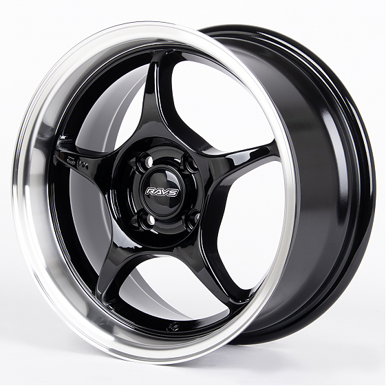 Литые диски 80741 Rays 1996-DS163 15 J7 ET30 4x100 73.1 чёрный глянцевый + полированный обод: Фото 5