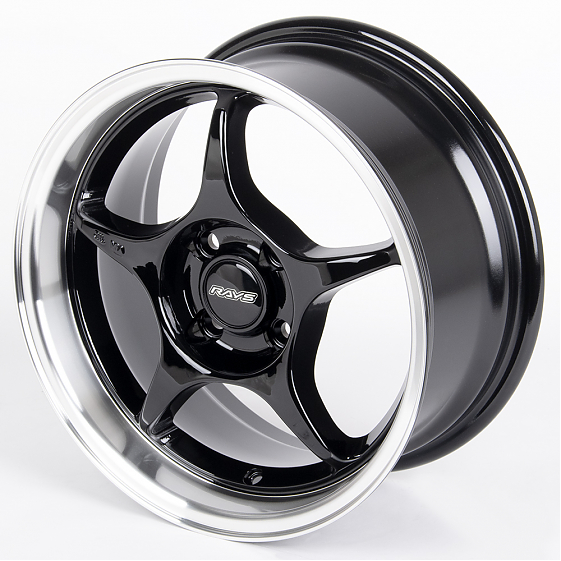 Литые диски 80741 Rays 1996-DS163 15 J7 ET30 4x100 73.1 чёрный глянцевый + полированный обод: Фото 6