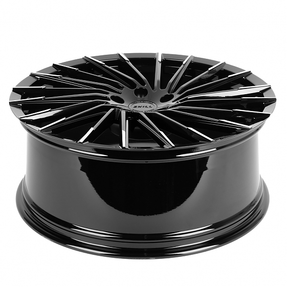 Кованые диски H231104C SKILL SL196-SL095 22 J9 ET42.5 5x120 62.5 чёрный глянцевый + полированные спи: Фото 7