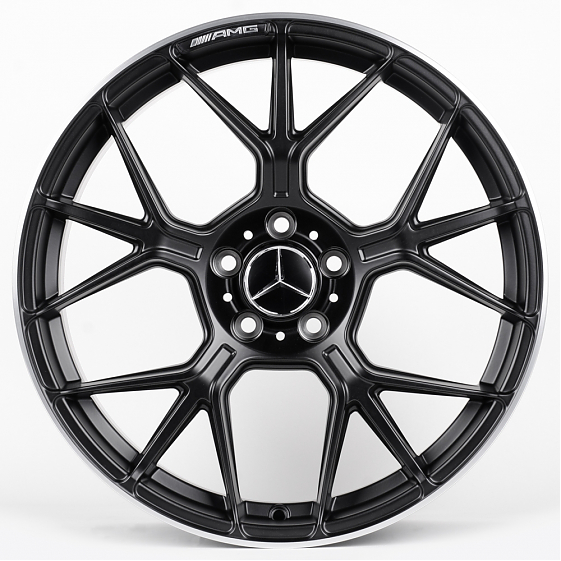 Литые диски 81187 Mercedes-Benz ZXDF0-CS255 19 J8.5 ET36 5x112 66.6 чёрный матовый + полированный об: Фото 1