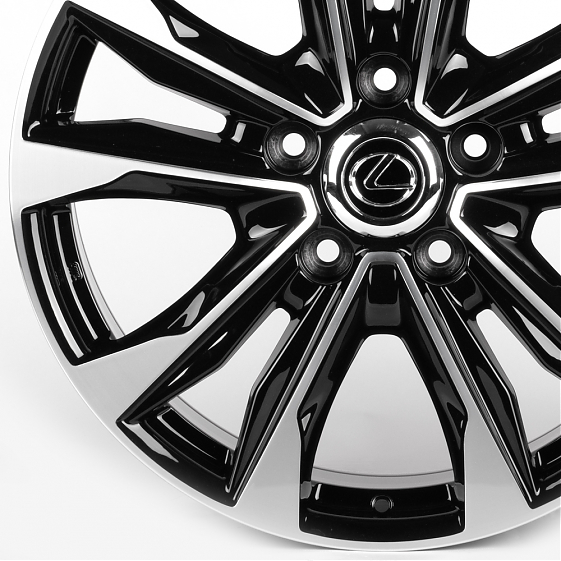 Литые диски 81828 Lexus IV-869-DS375 21 J8.5 ET45 5x150 110.1 чёрный глянцевый + полированные спицы: Фото 2