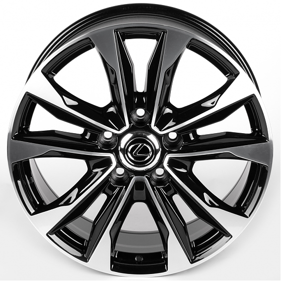Литые диски 81828 Lexus IV-869-DS375 21 J8.5 ET45 5x150 110.1 чёрный глянцевый + полированные спицы: Фото 3