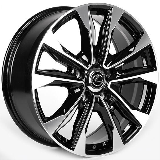 Литые диски 81828 Lexus IV-869-DS375 21 J8.5 ET45 5x150 110.1 чёрный глянцевый + полированные спицы: Фото 4