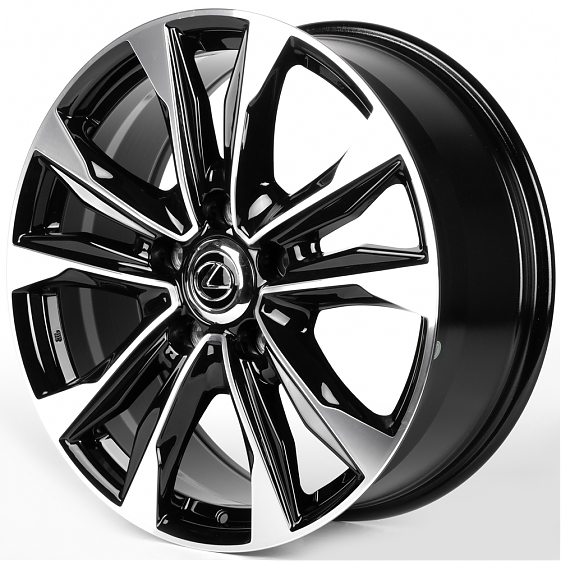 Литые диски 81828 Lexus IV-869-DS375 21 J8.5 ET45 5x150 110.1 чёрный глянцевый + полированные спицы: Фото 5