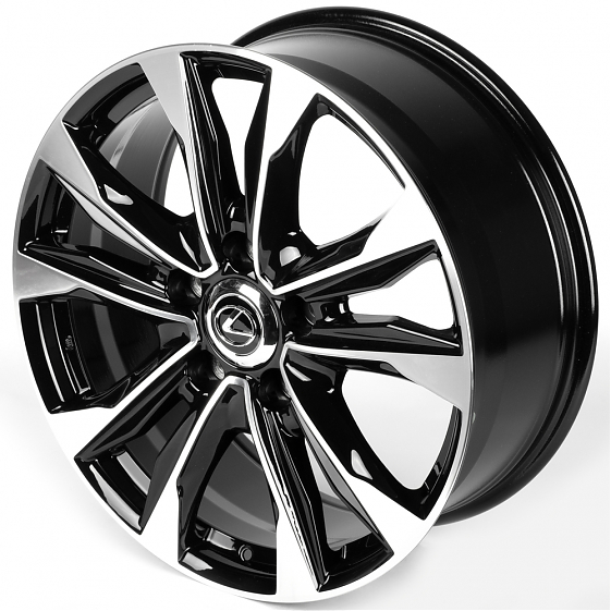 Литые диски 81828 Lexus IV-869-DS375 21 J8.5 ET45 5x150 110.1 чёрный глянцевый + полированные спицы: Фото 6
