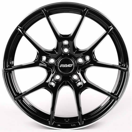 Литые диски 81917 Rays IVF-691-SM155 17 J7.5 ET35 5x112 66.56 чёрный глянцевый + полированный обод: Фото 1