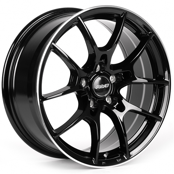 Литые диски 81917 Rays IVF-691-SM155 17 J7.5 ET35 5x112 66.56 чёрный глянцевый + полированный обод: Фото 4