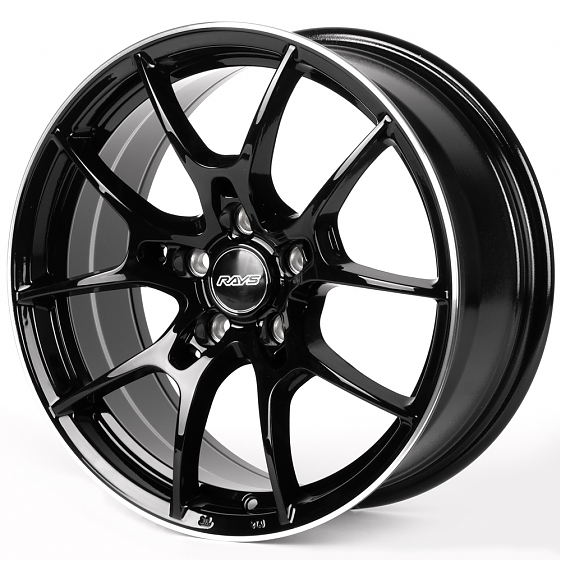 Литые диски 81917 Rays IVF-691-SM155 17 J7.5 ET35 5x112 66.56 чёрный глянцевый + полированный обод: Фото 5