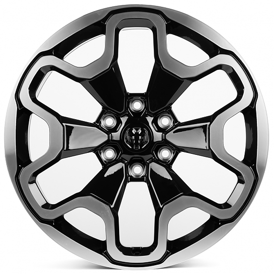 Кованые диски H231115E SV212-SV306 20 J9 ET19 6x139.7 77.8 чёрный глянцевый + полированные спицы: Фото 1