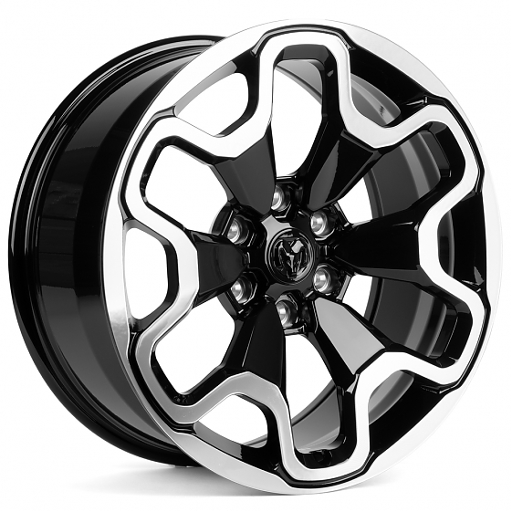 Кованые диски H231115E SV212-SV306 20 J9 ET19 6x139.7 77.8 чёрный глянцевый + полированные спицы: Фото 4